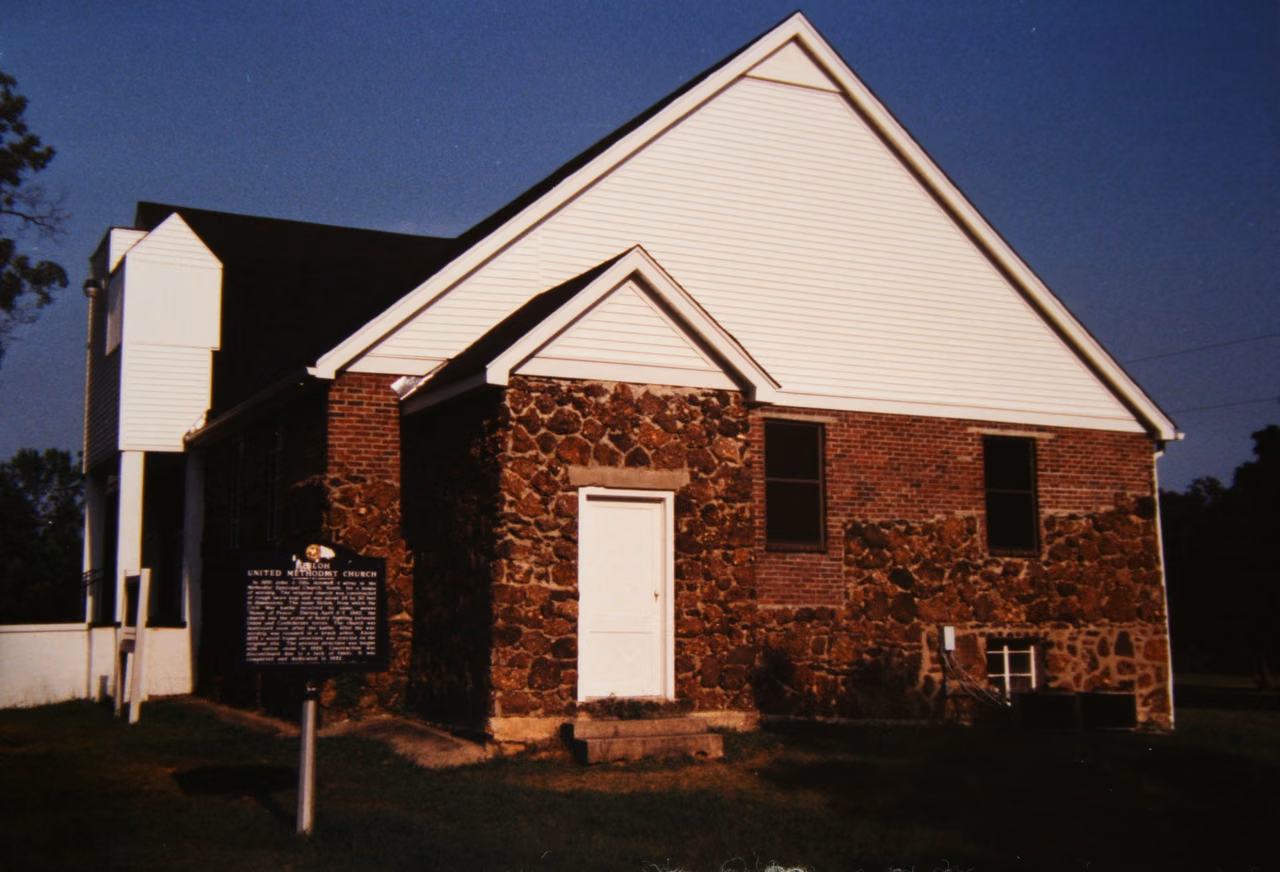 Shiloh United Methodist Church · The brick building completed in 1949