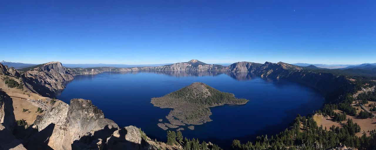 Crater Lake · The deep blue lake within Mount Mazama’s collapsed caldera