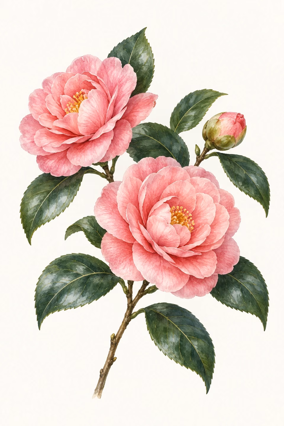 Camellia · State flower illustration