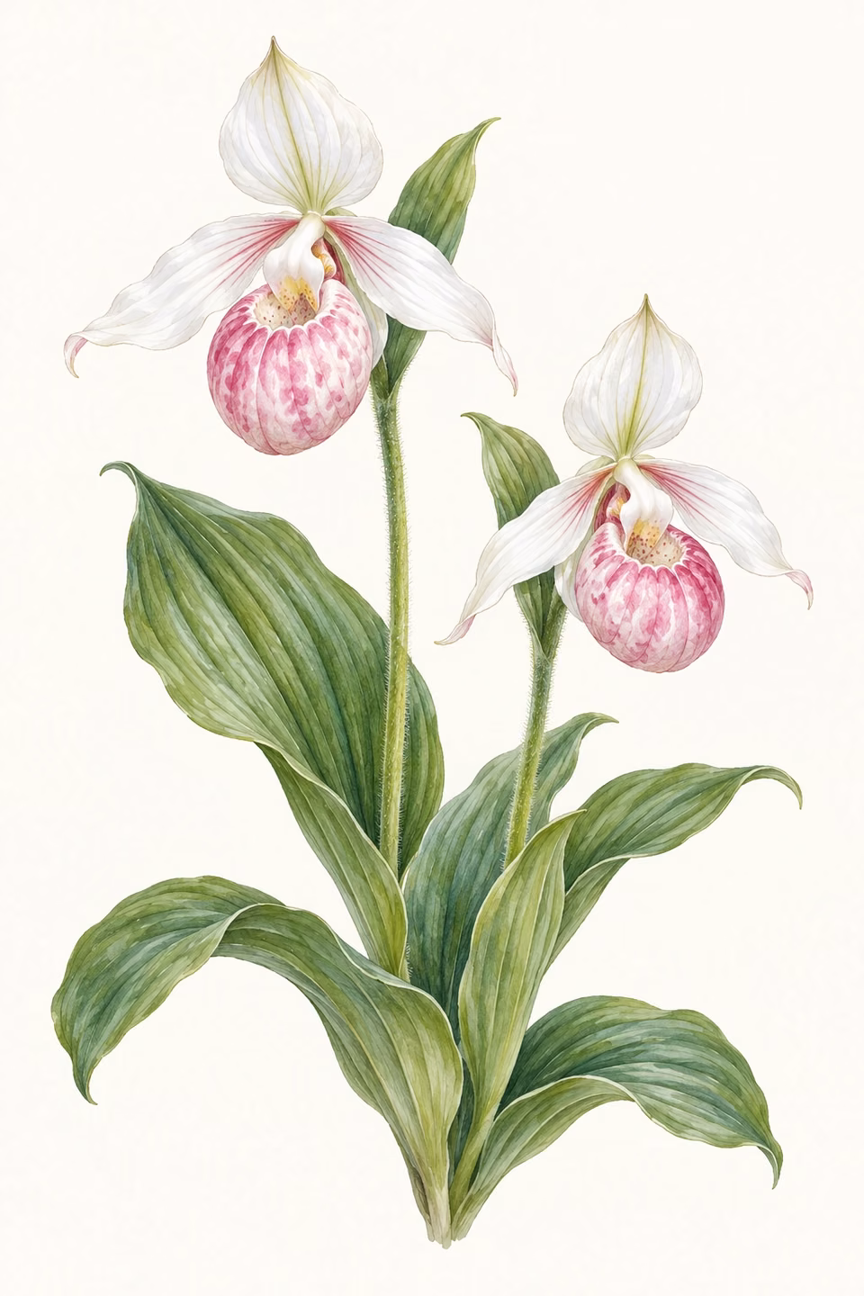 Showy lady’s slipper · State flower illustration