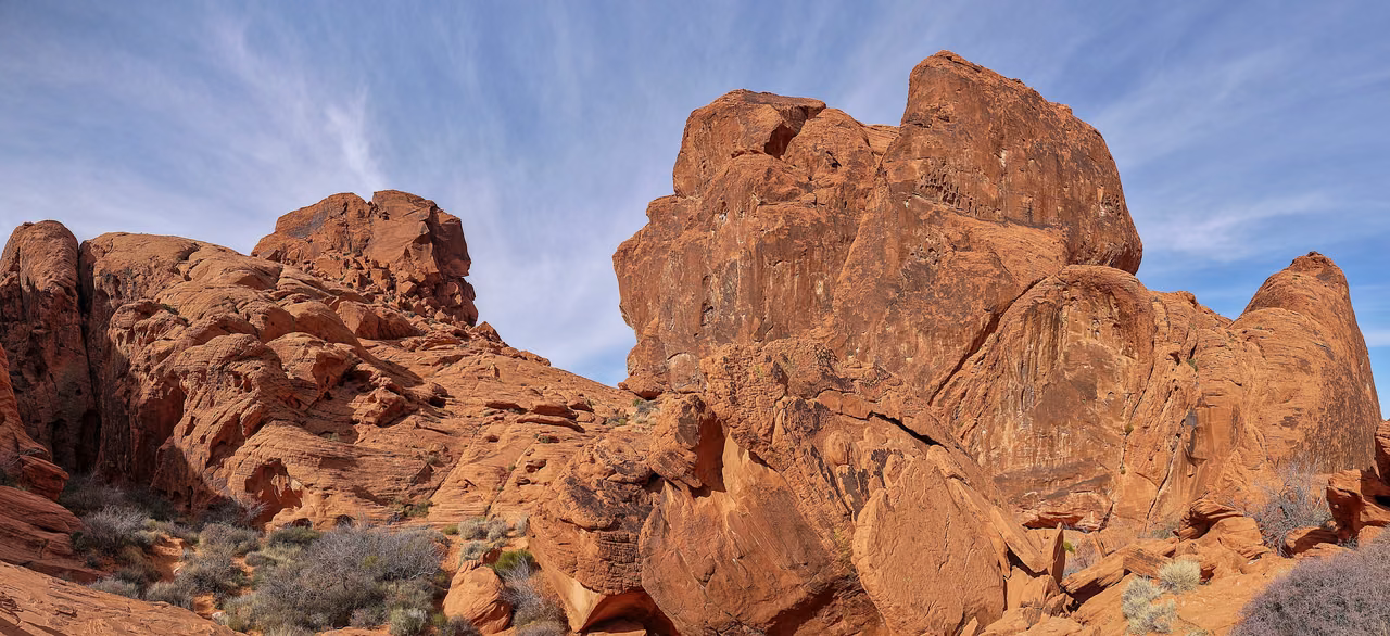 Valley of Fire State Park · Sandstone outcrops formed by wind and sand deposition