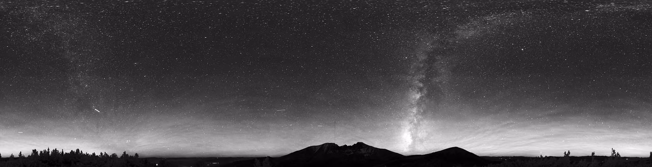 The night sky over Great Basin National Park · National Park Service black-and-white photograph