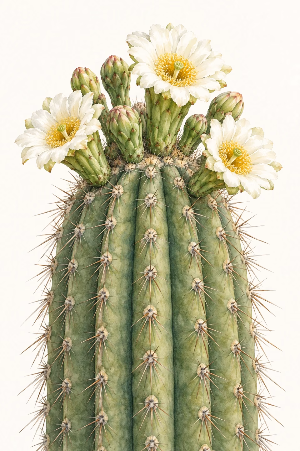 Saguaro blossom · State flower watercolor