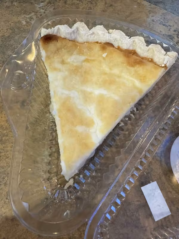 Sugar cream pie at an Indianapolis restaurant · 2023