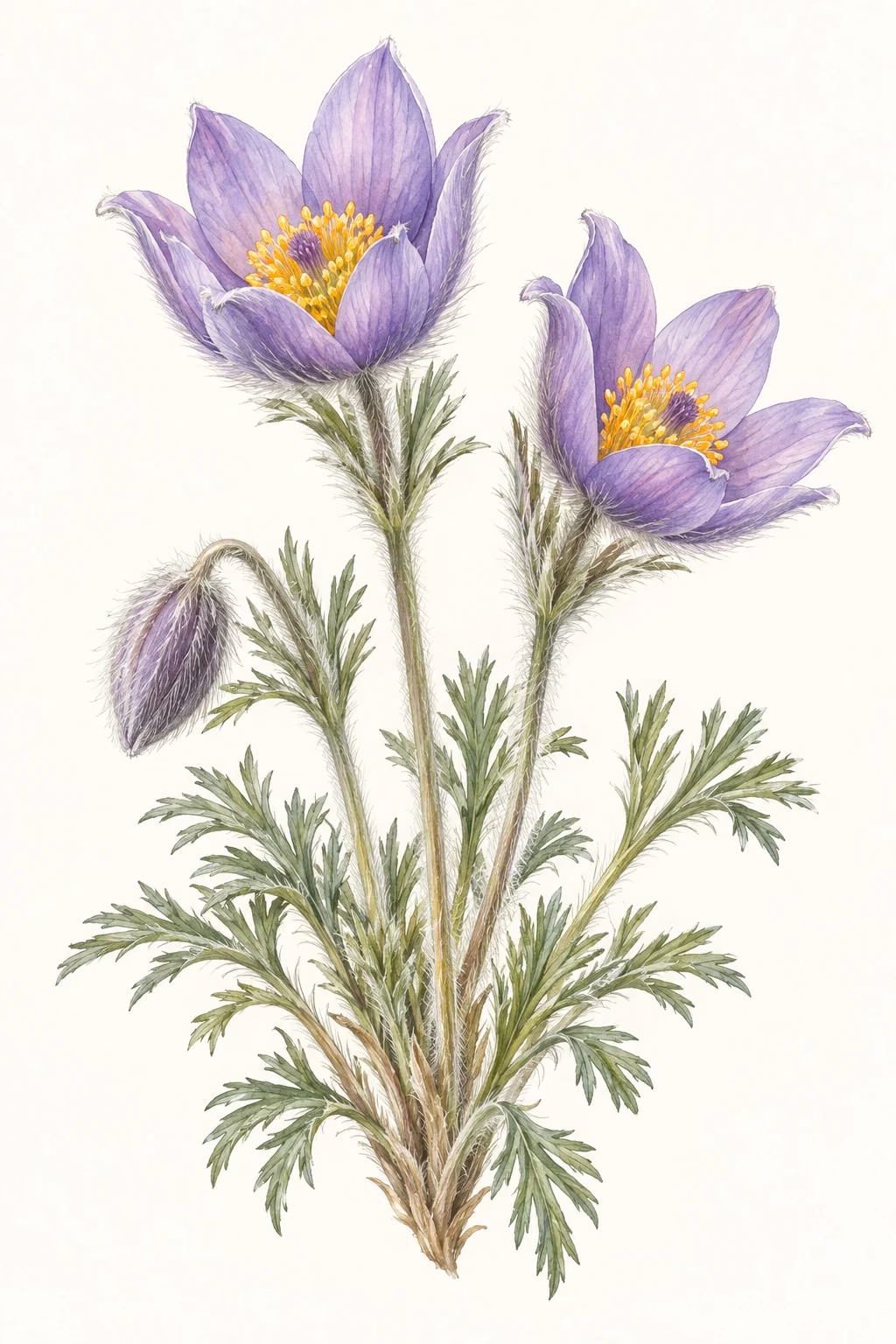 Pasqueflower · State flower illustration