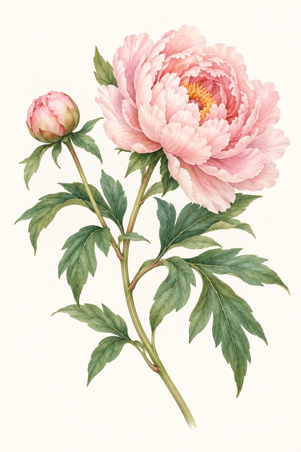 Peony · State flower illustration