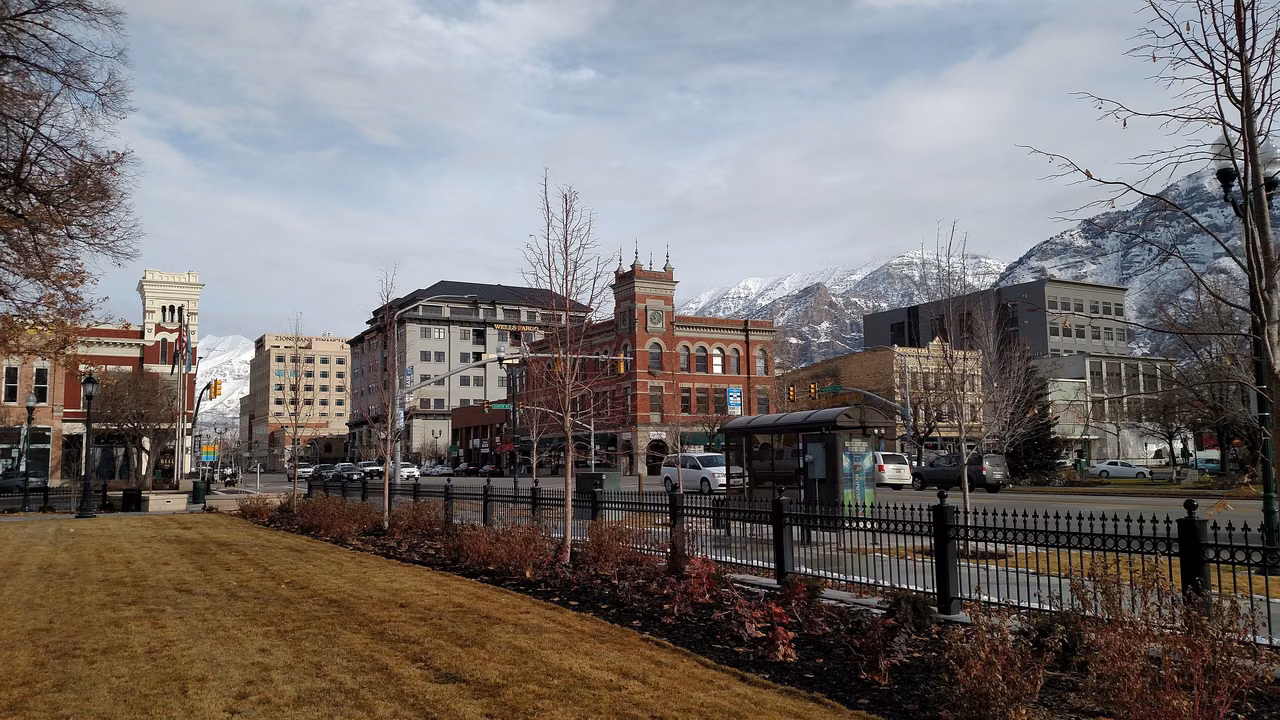 Downtown Provo · Neighborhoods at the foot of the mountains