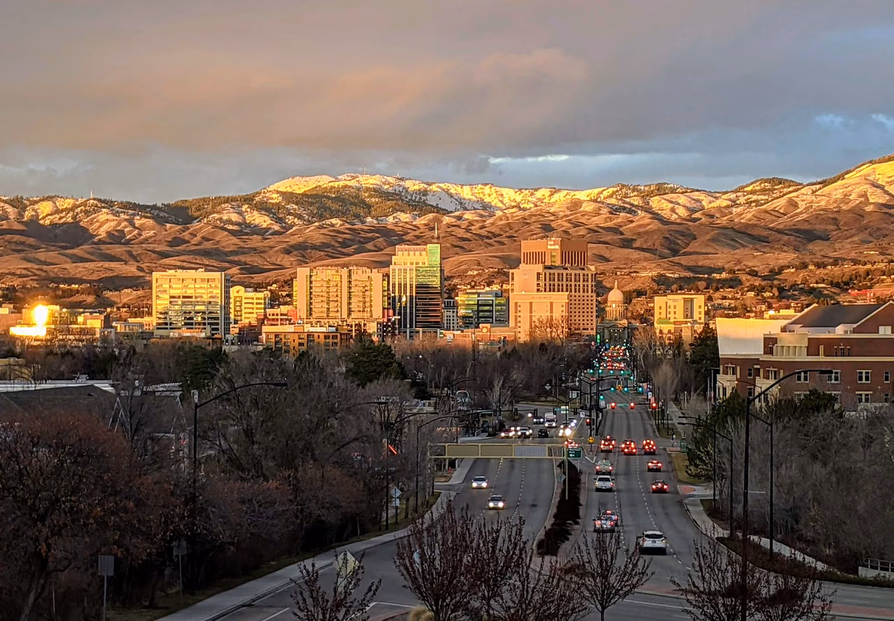 Boise · Winter Mountain and Downtown