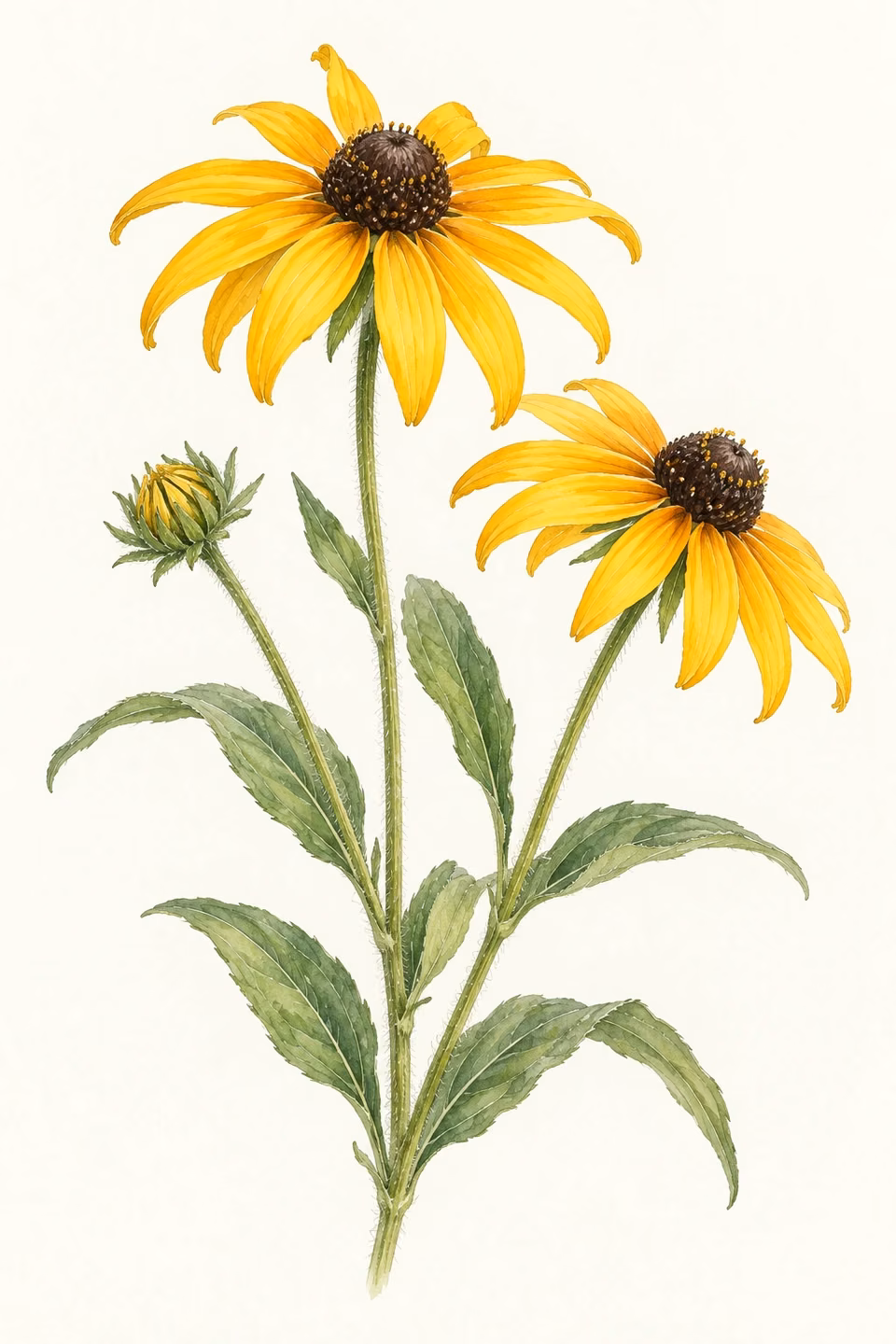 金光菊 · 马里兰州花艺术插画