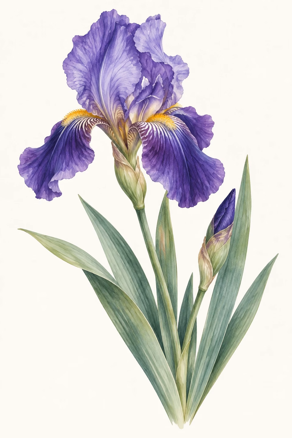 Purple iris · Tennessee Flower Art Illustration