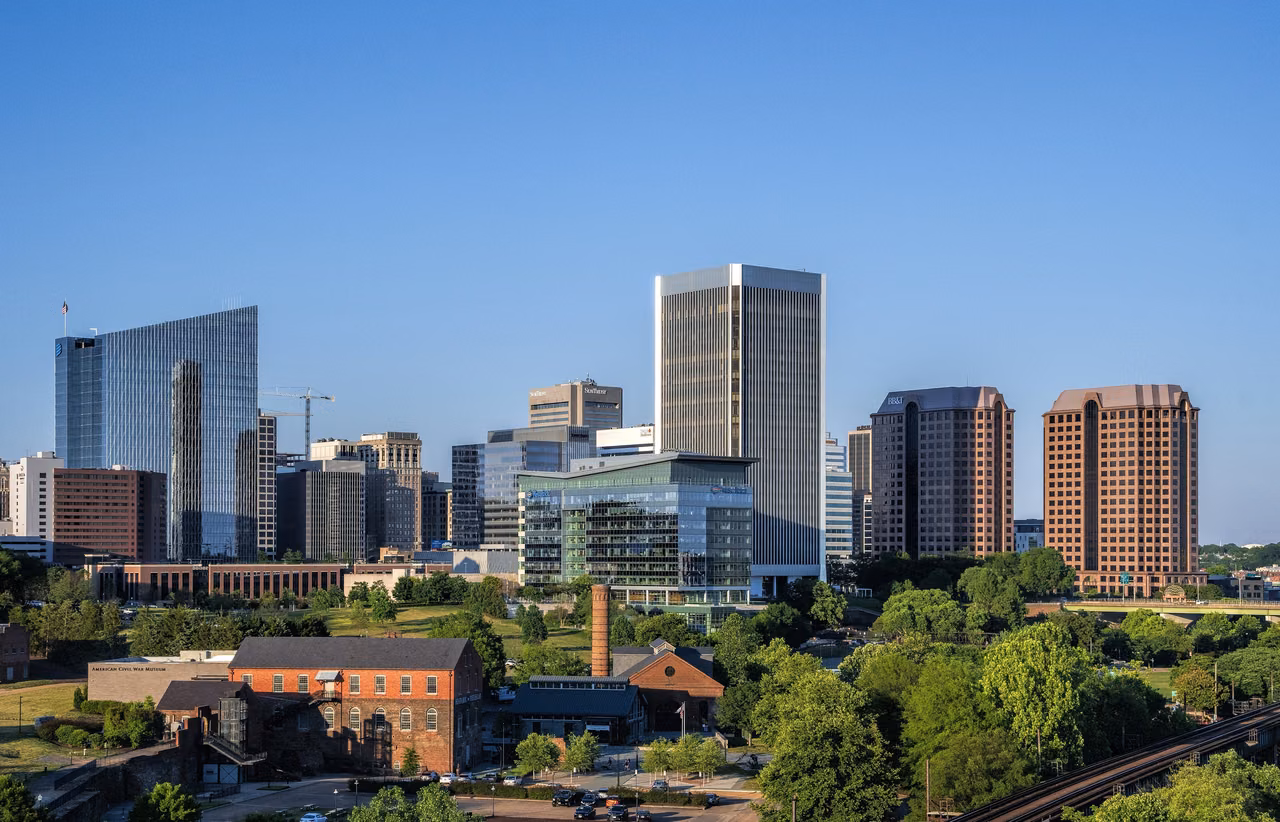 Richmond City Center · Cityscape beside the James River