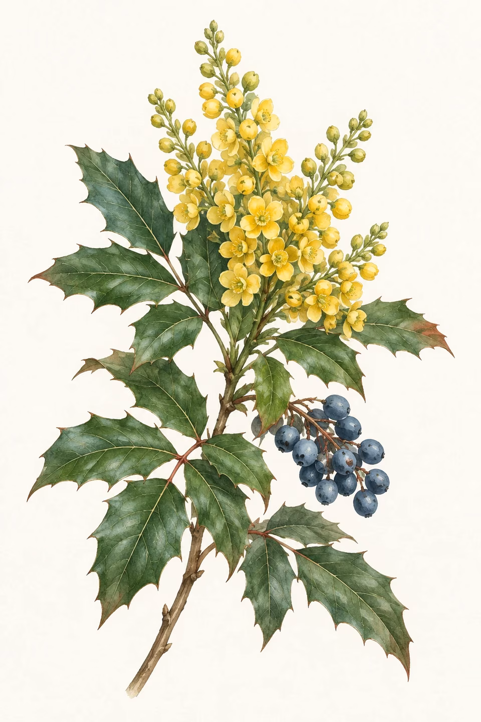Oregon grape · State flower illustration