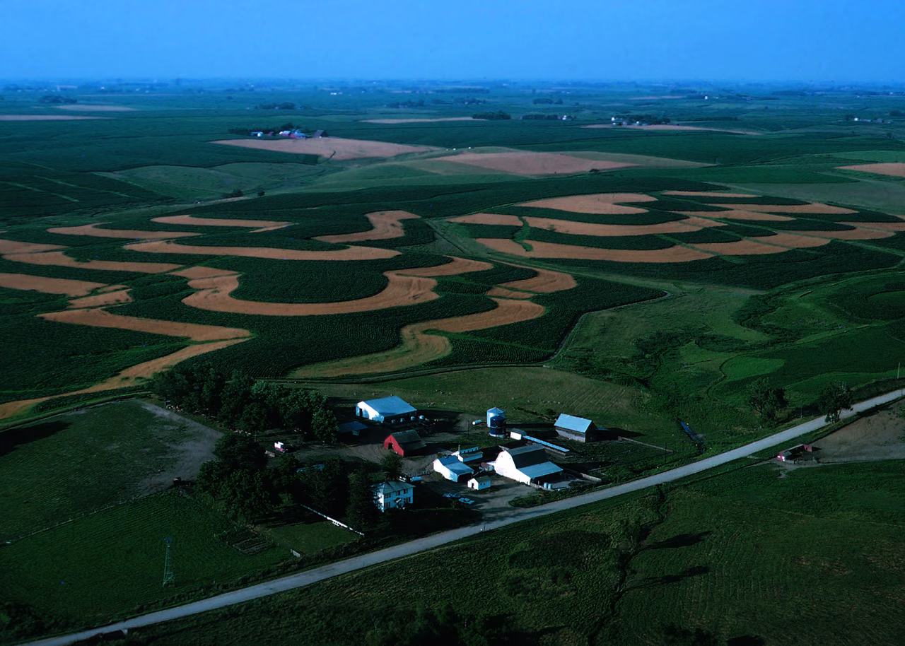Jasper County · Contour strip cropping, USDA archival photograph