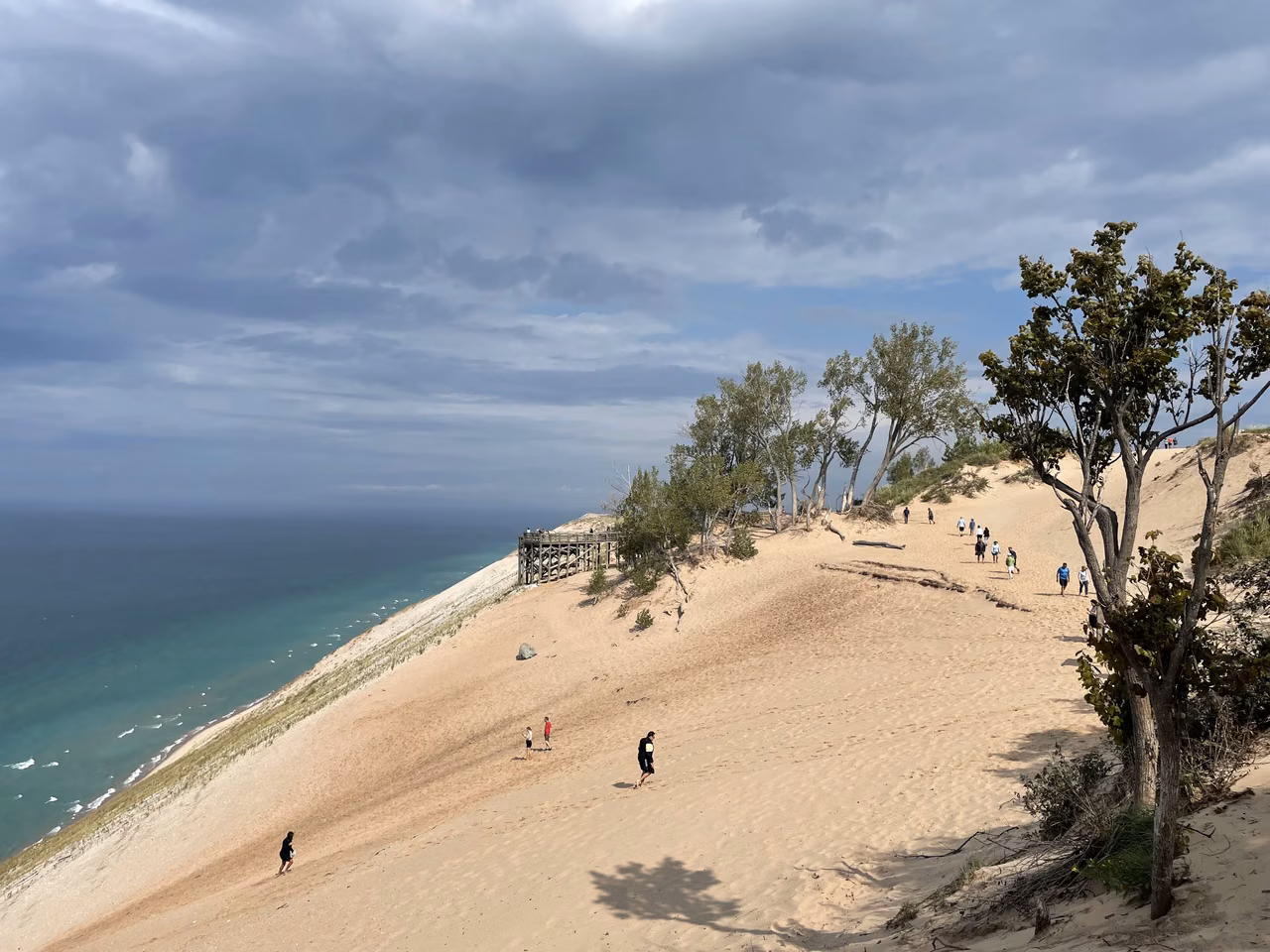 Sleeping Bear Dunes overlook · Lake Michigan and the high sandy shore