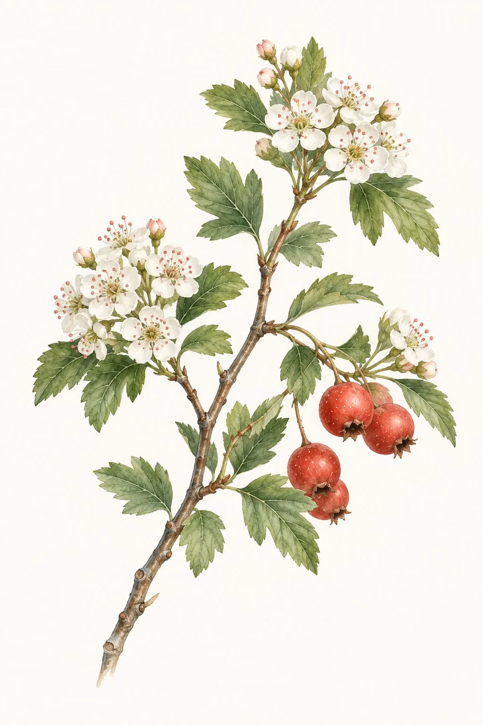Hawthorn blossom · State flower illustration