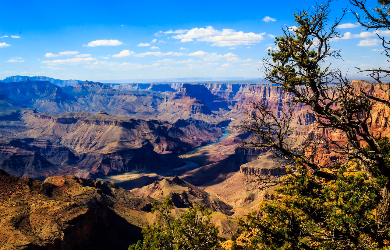 The Grand Canyon and the Colorado River.