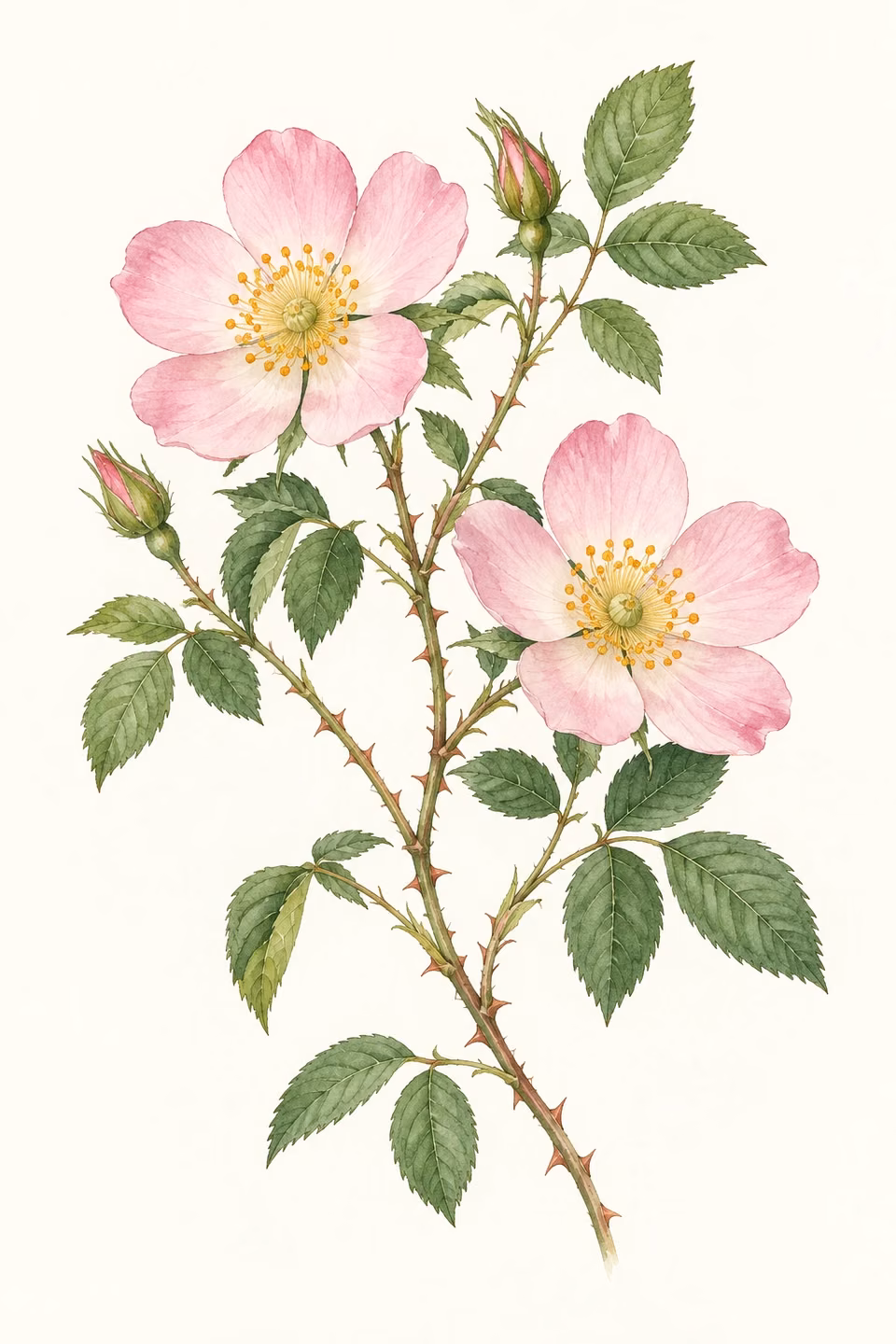 Wild rose · State flower illustration