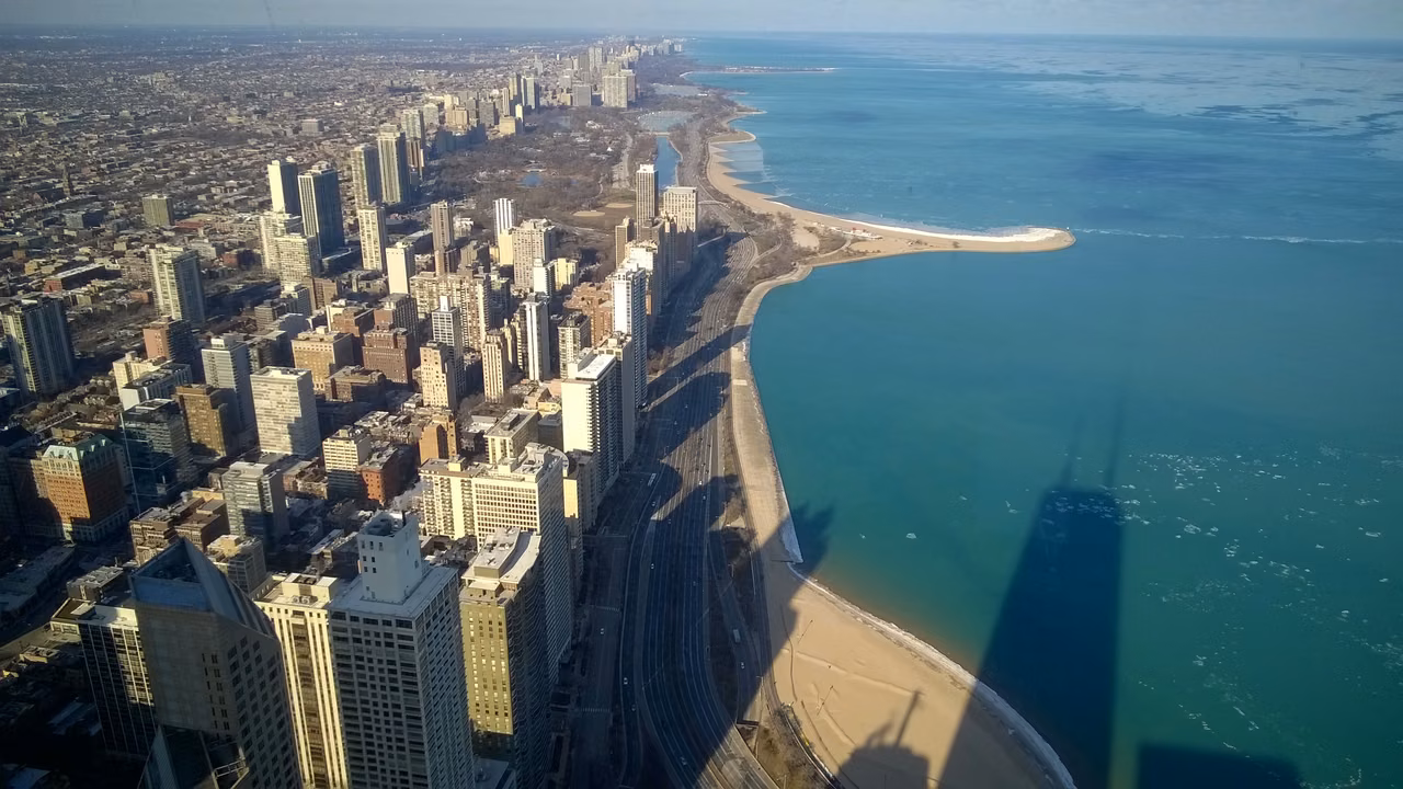 Chicago from North Michigan Avenue · A city beside Lake Michigan