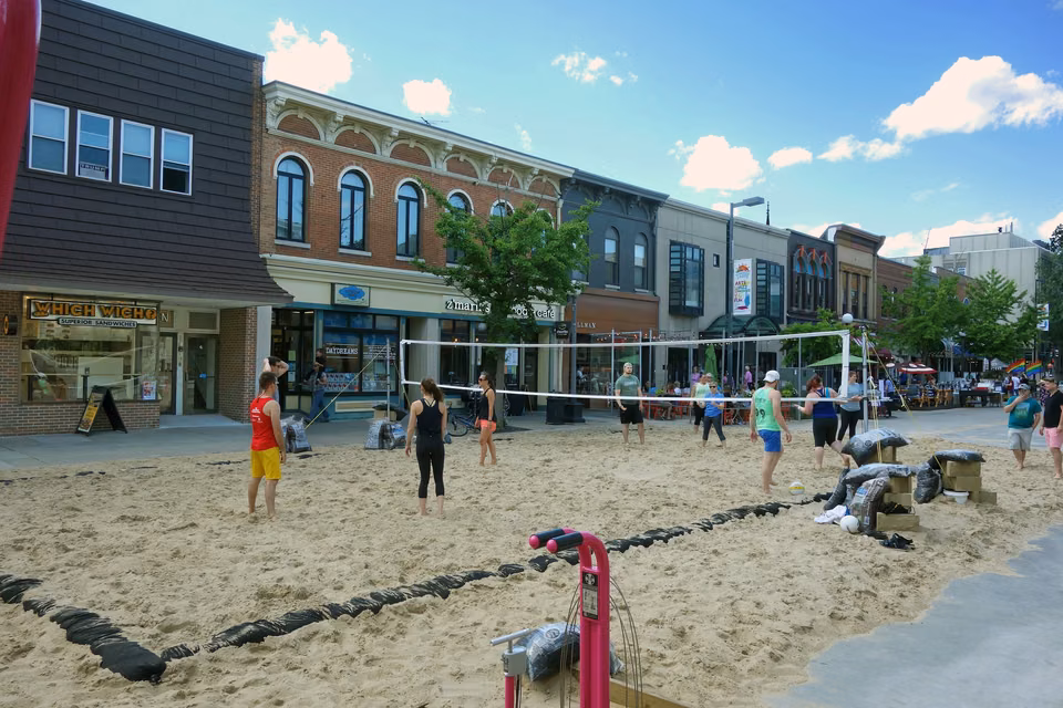 Iowa City Block Festival · Temporary sand activities and community events