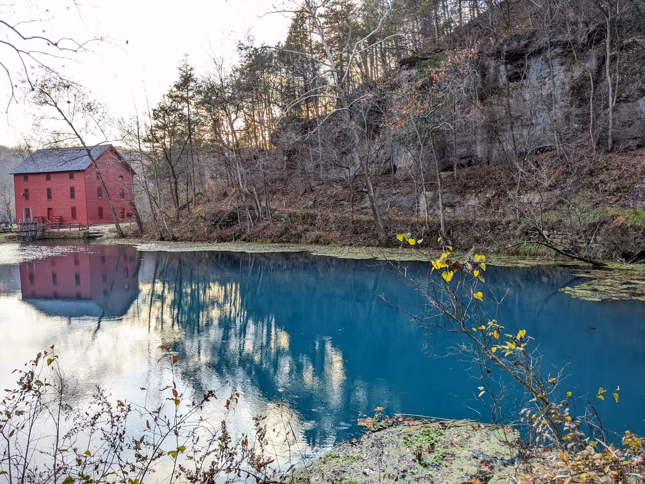 Ozarks · Alley Spring and its red mill, autumn 2021