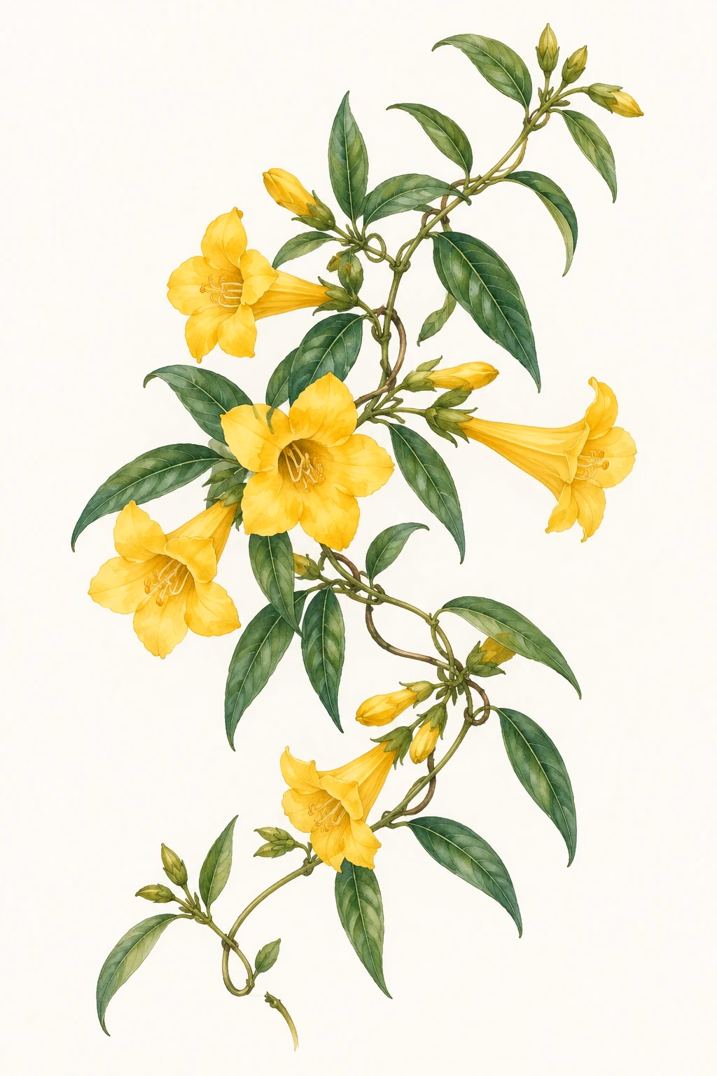 Yellow jessamine · State flower illustration